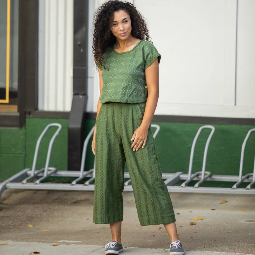 Katie Handwoven Cotton Set in Green